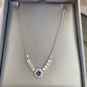 ZALES Sterling Silver CZ Crystal Necklace